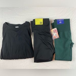Women’s Yoga Bundle, Joy Lab Shirt & Capri Leggings, All in Motion Capri XS